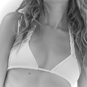 MIKOH | S / M | Kula Lilikoi Woven Detail Triangle Strappy Bikini Halter Top NWT